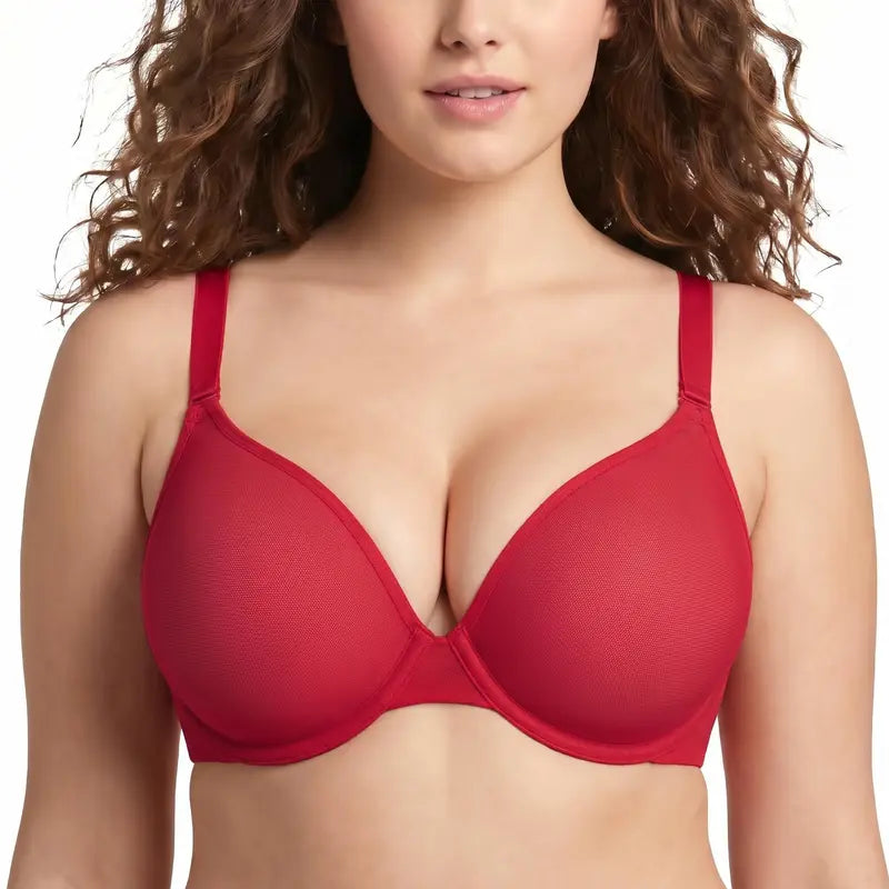 HSIA Seraphina Air Light Breathable Sheer Mesh Halter Bra Plus Size Summer Unlined Full Coverage Bra Underwire Support Non Padded Bra Lightweight Convertible Multiway 5-Way Wear Front Adjustable Detachable Straps Comfort Everyday Womenswear