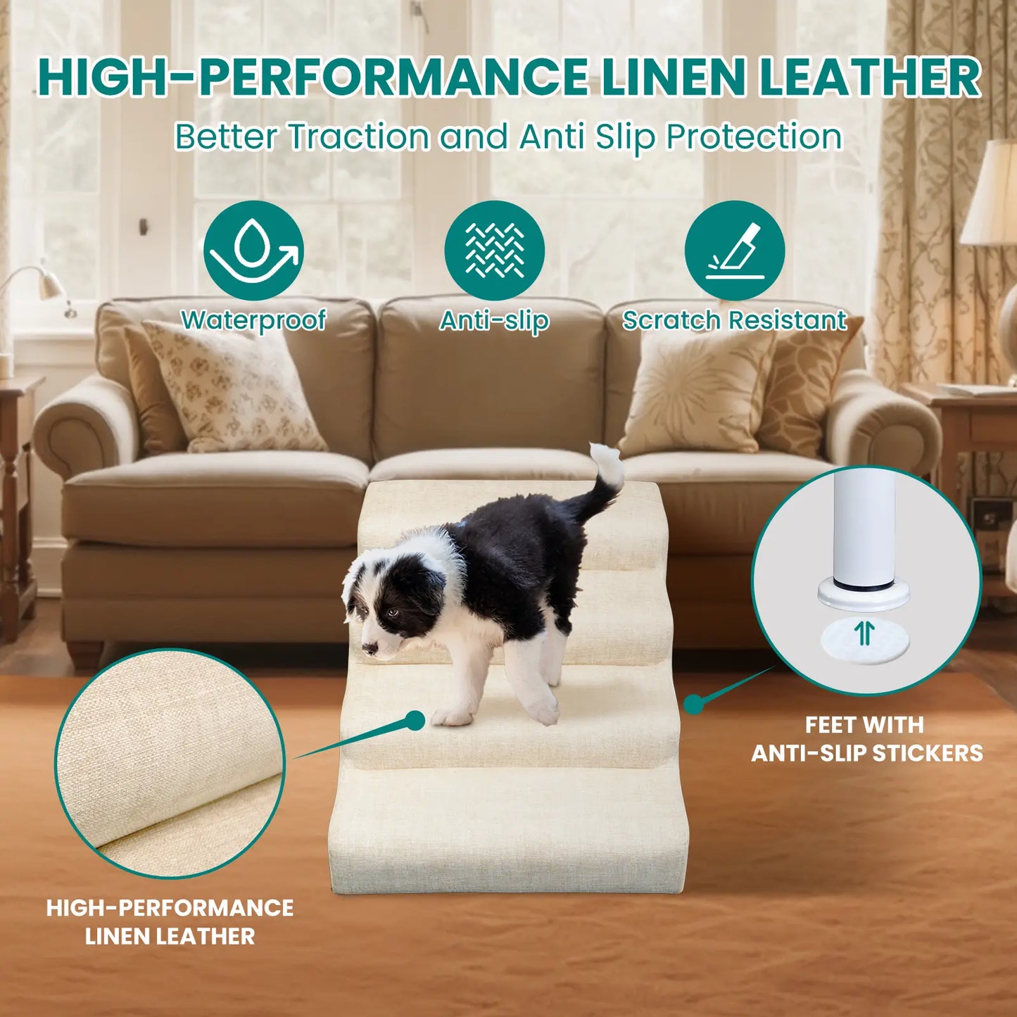 SLSY Dog Stairs for High Beds & Couches XL, Non-Slip