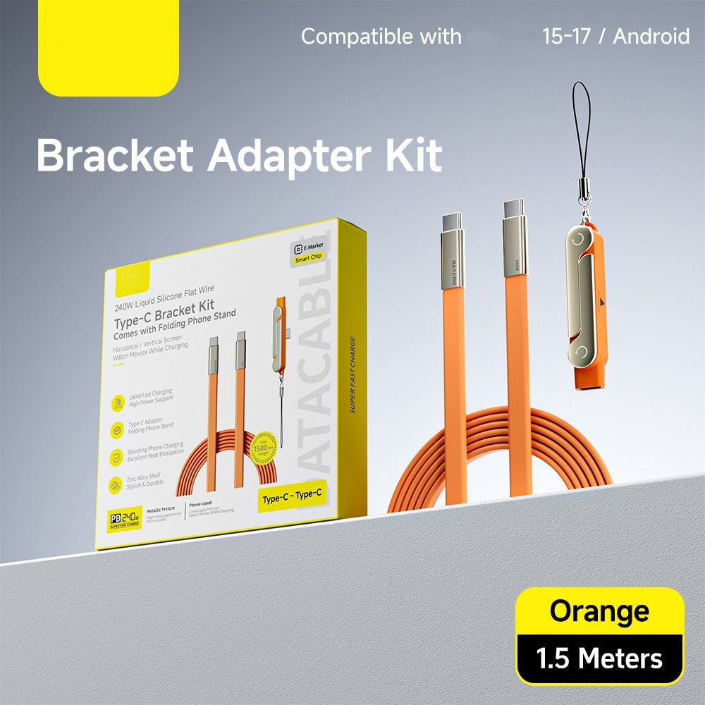 Limited Time: 30% OFF⥠240W PD Type-C Charging Cable With Foldable Phone Stand Adapterđ±
