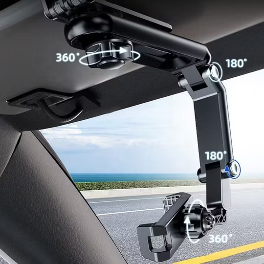 Limited Time: 40% OFF 🔥Multi-Functional Rotating Phone Mount, Clip-On Car Visor Holder & Kitchen Stand for Versatile Use