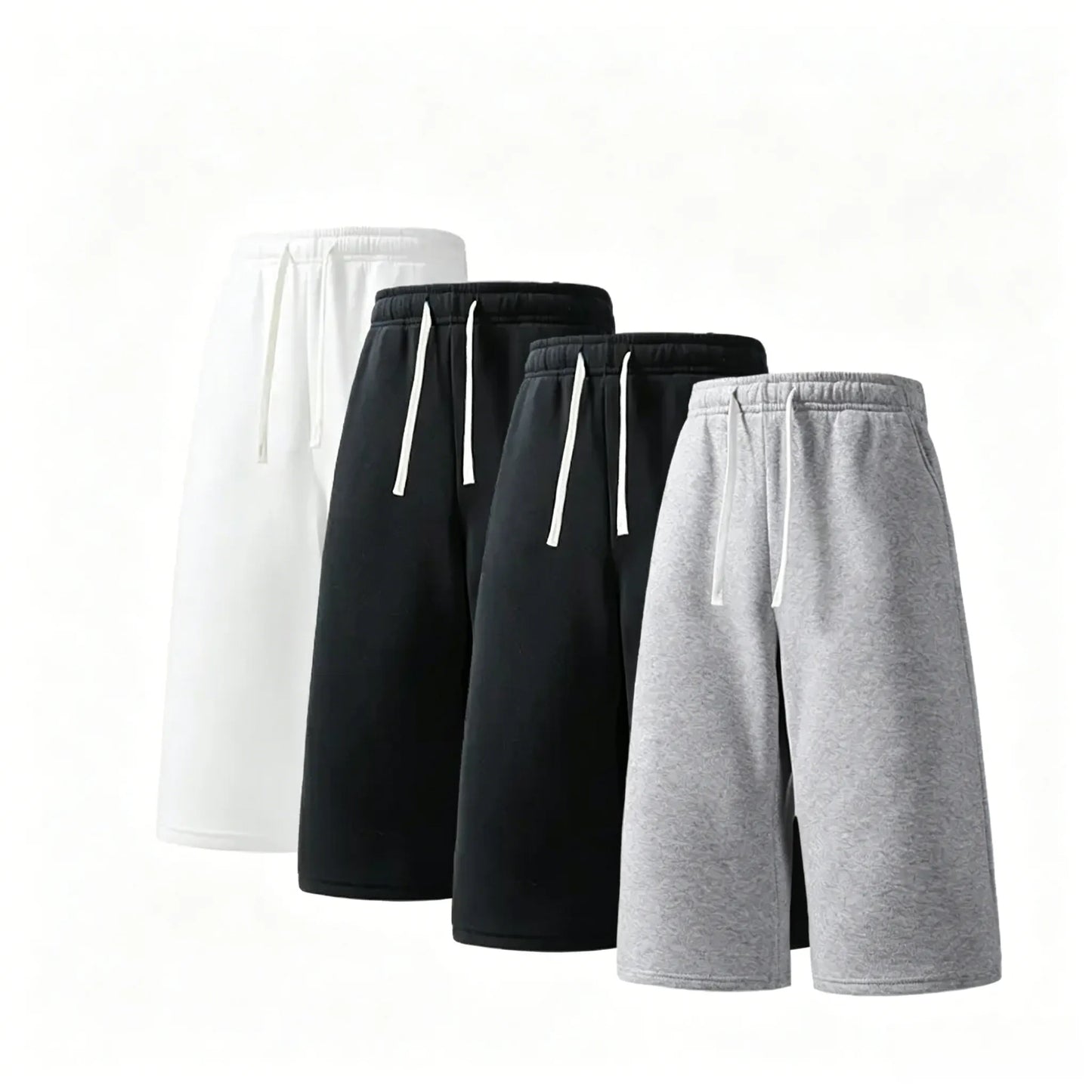 (4-pack)Men’s Casual Sweat Stretchable Breathable Knee-Length Shorts