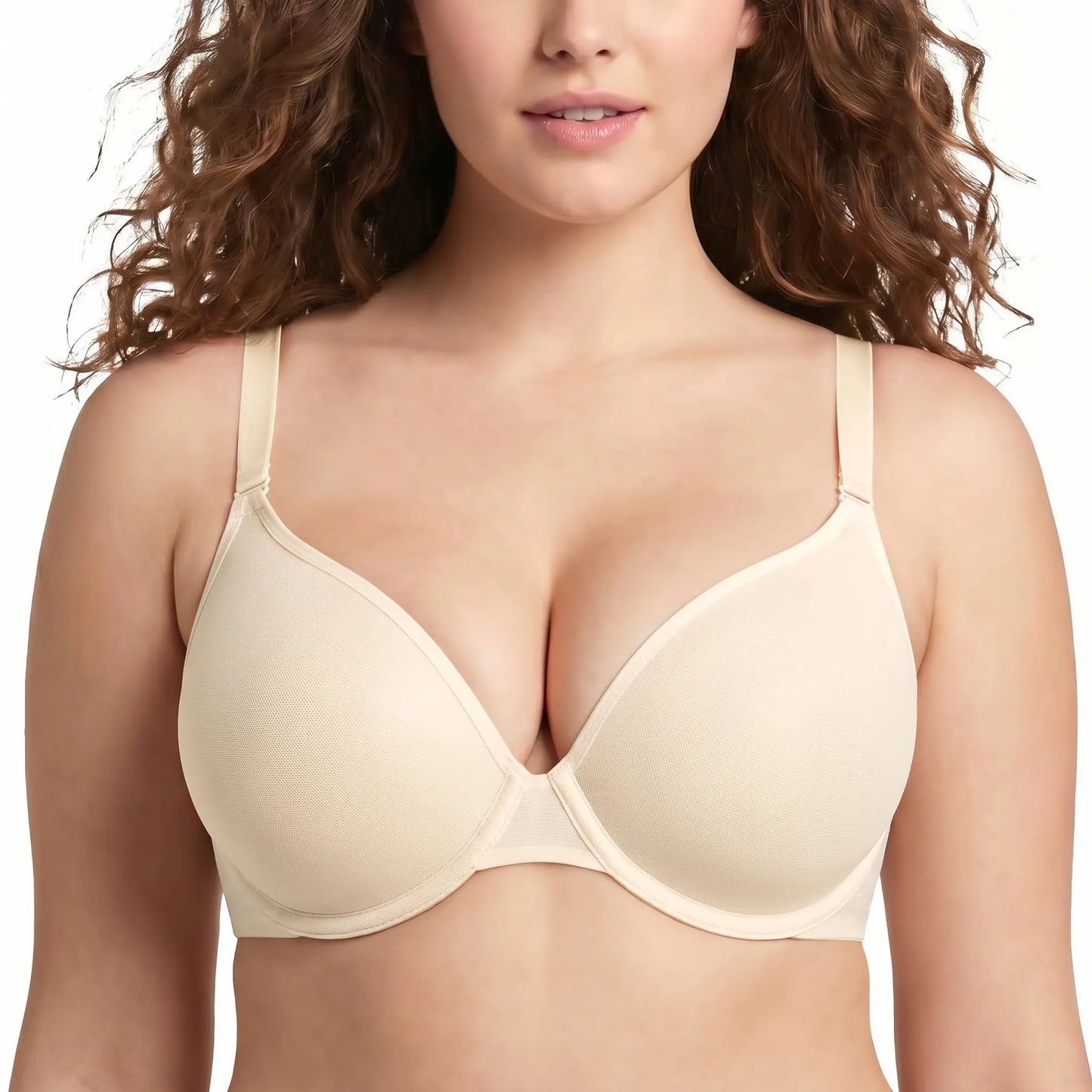 HSIA Seraphina Air Light Breathable Sheer Mesh Halter Bra Plus Size Summer Unlined Full Coverage Bra Underwire Support Non Padded Bra Lightweight Convertible Multiway 5-Way Wear Front Adjustable Detachable Straps Comfort Everyday Womenswear