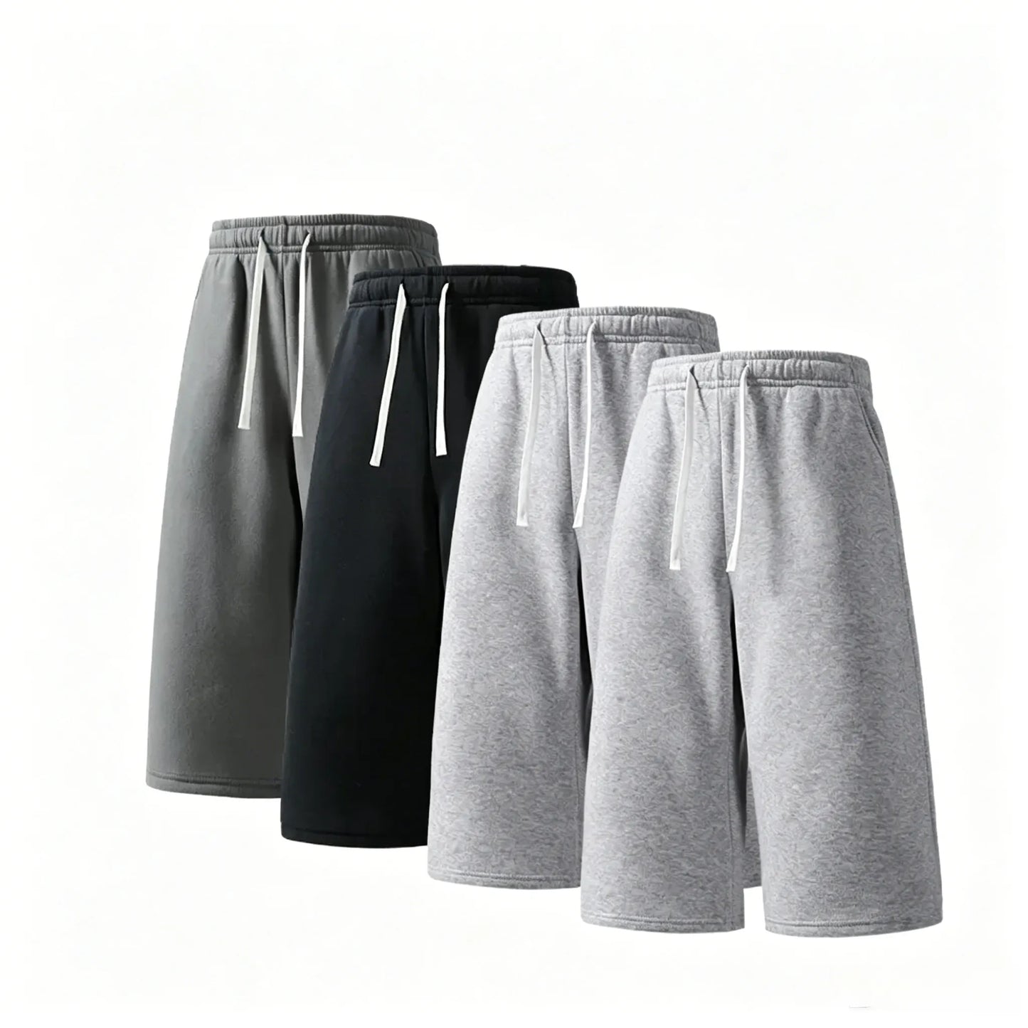 (4-pack)Men’s Casual Sweat Stretchable Breathable Knee-Length Shorts