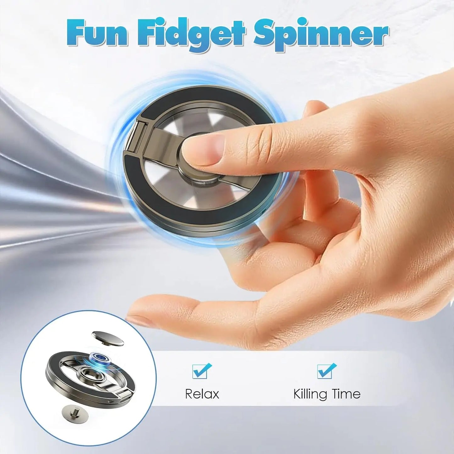 Magnetic Phone Stand & Fidget Spinner Combo for iPhone