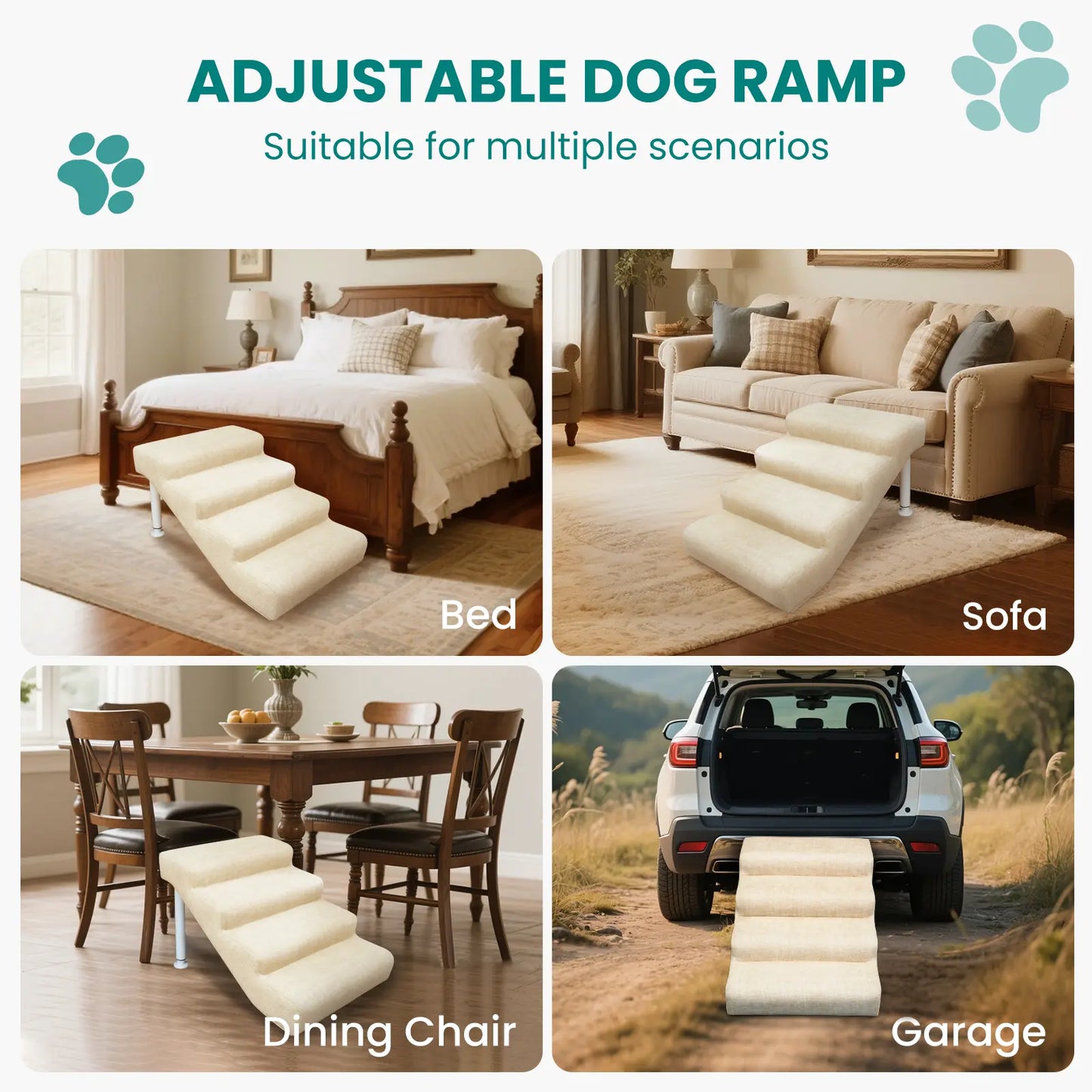 SLSY Dog Stairs for High Beds & Couches XL, Non-Slip