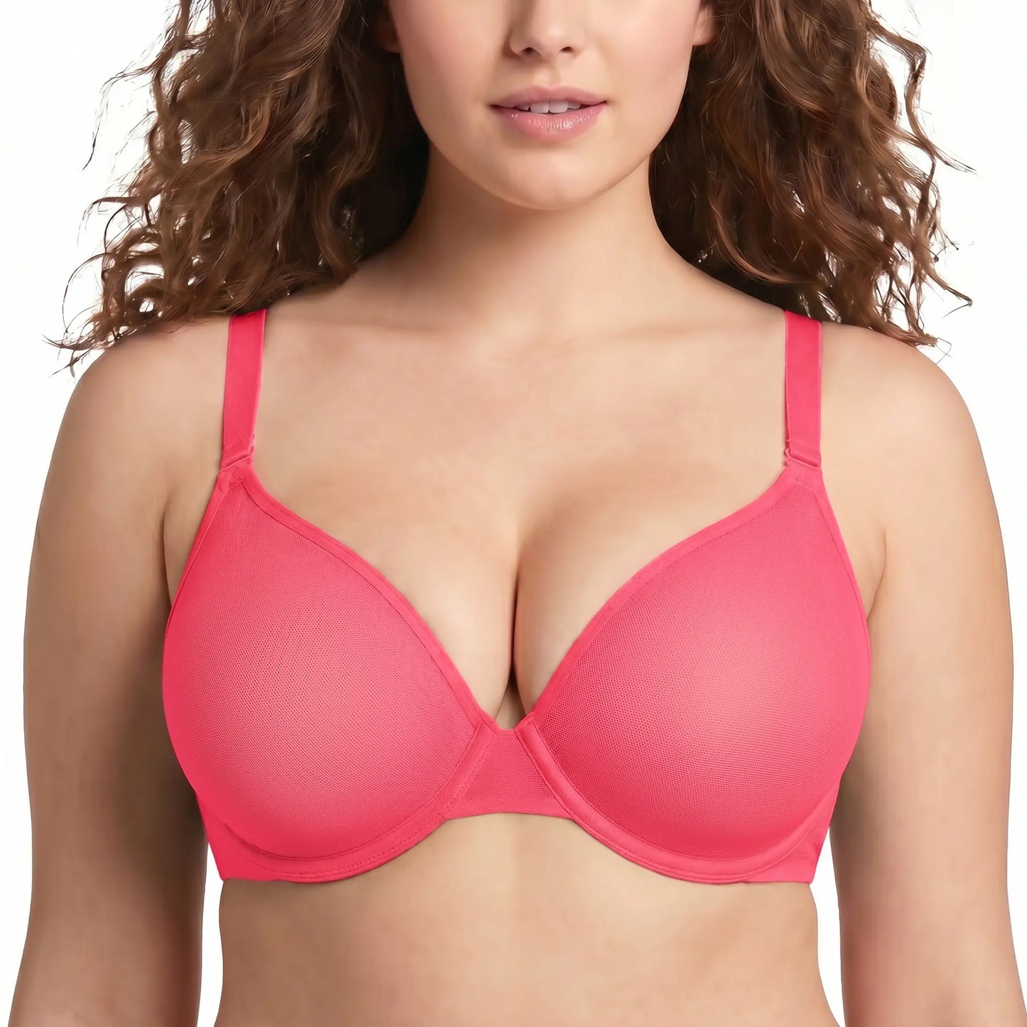 HSIA Seraphina Air Light Breathable Sheer Mesh Halter Bra Plus Size Summer Unlined Full Coverage Bra Underwire Support Non Padded Bra Lightweight Convertible Multiway 5-Way Wear Front Adjustable Detachable Straps Comfort Everyday Womenswear