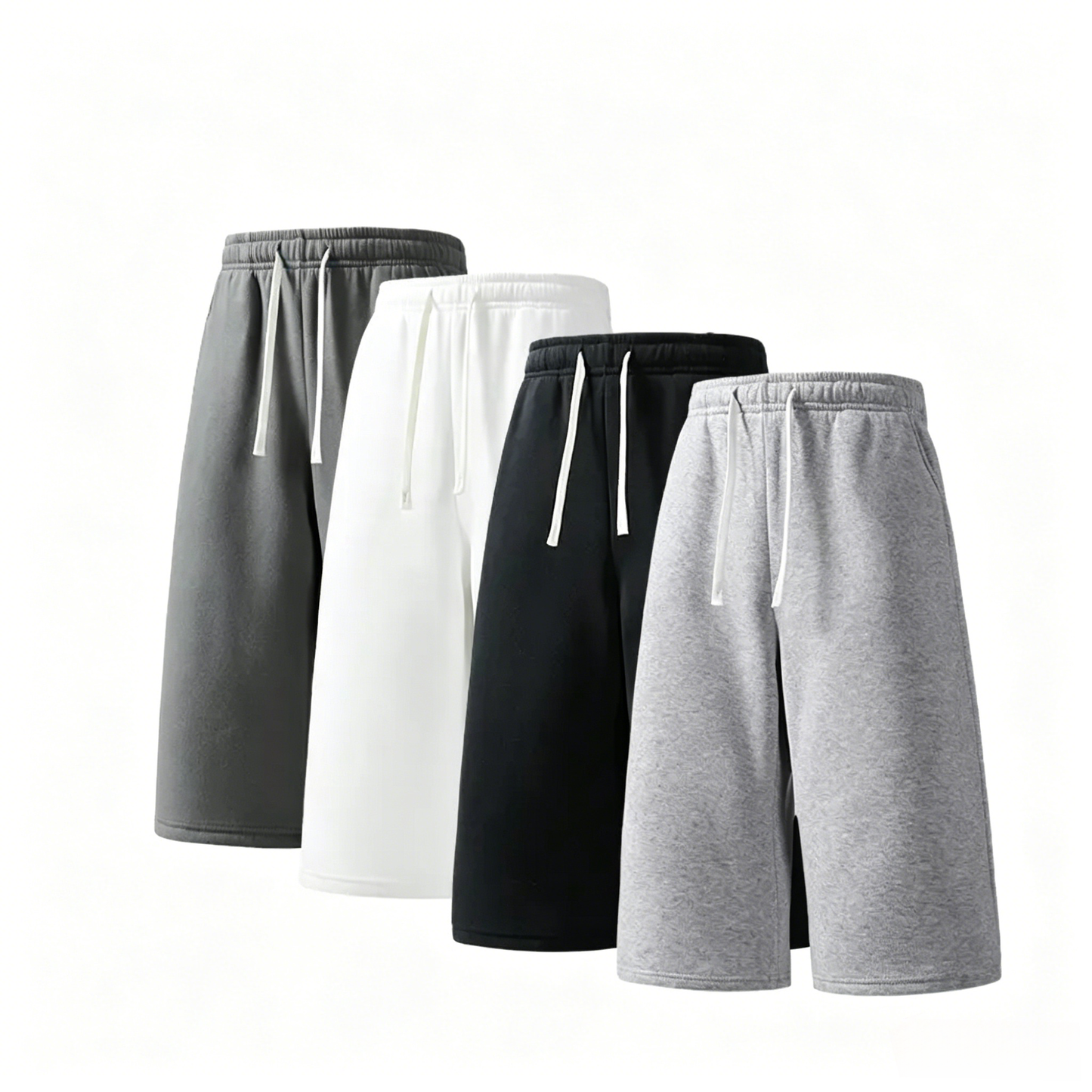 (4-pack)Men’s Casual Sweat Stretchable Breathable Knee-Length Shorts