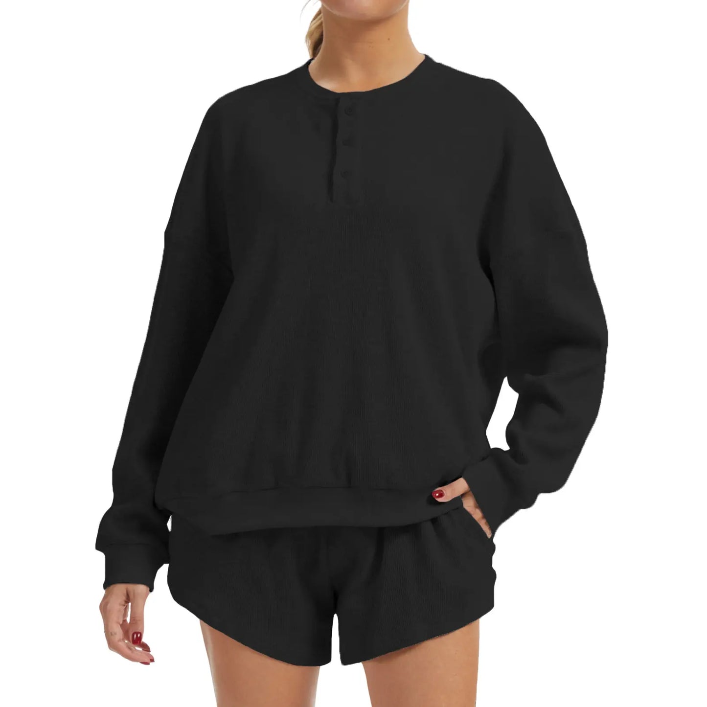 Sherlly Women's Oversized Waffle Knit Lounge Set