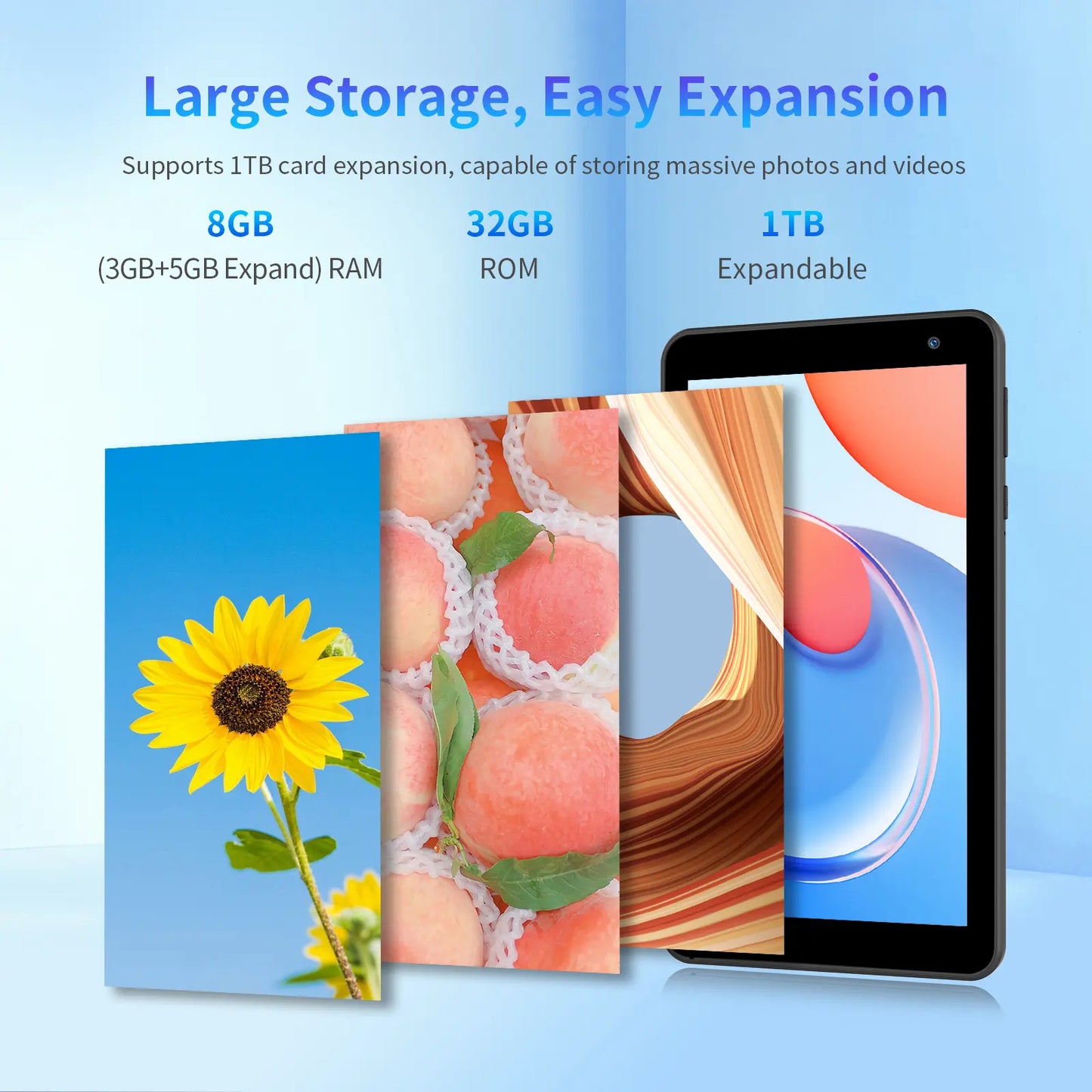 PRITOM 7 Inch Android 16 Tablet 8GB RAM, 32GB