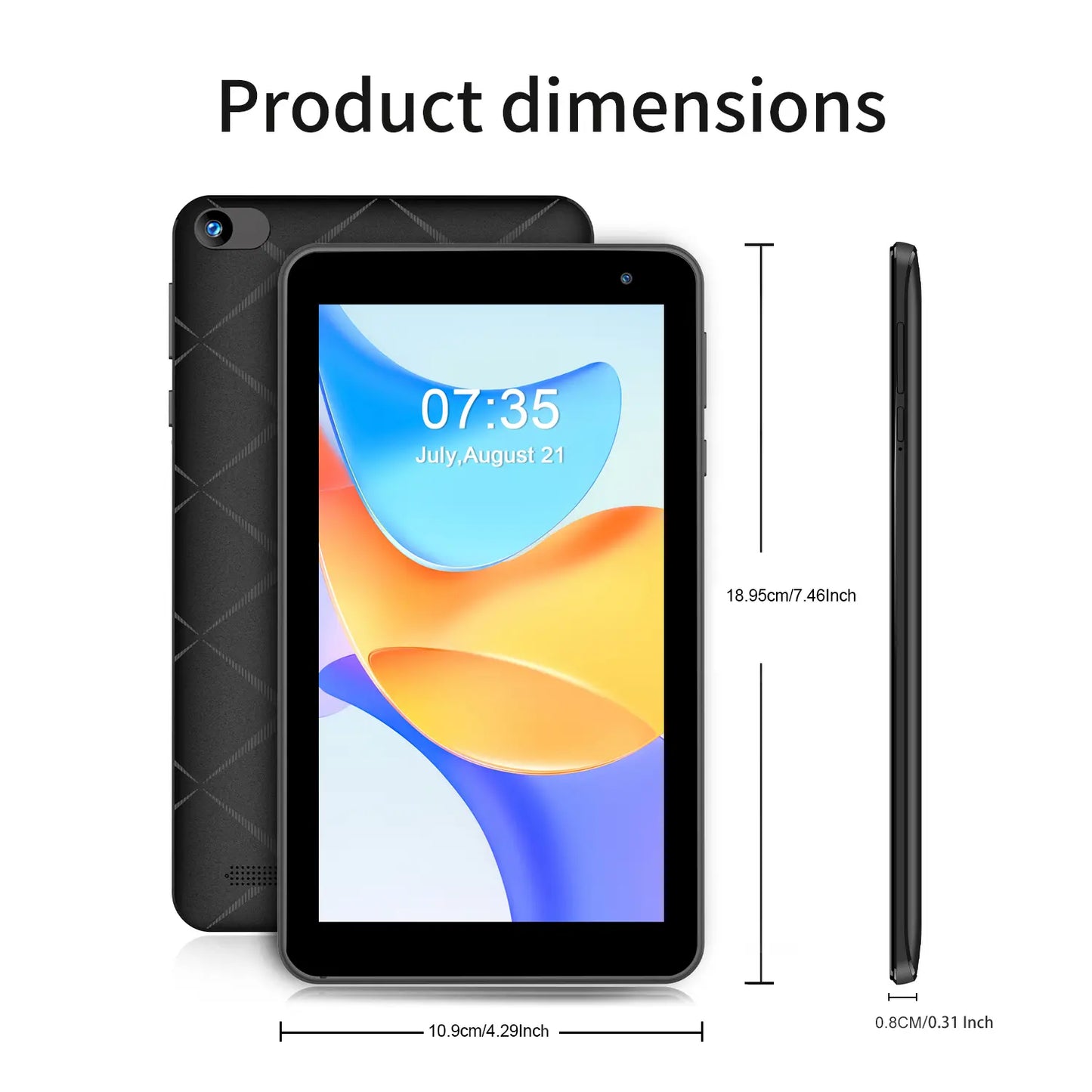 PRITOM 7 Inch Android 16 Tablet 8GB RAM, 32GB