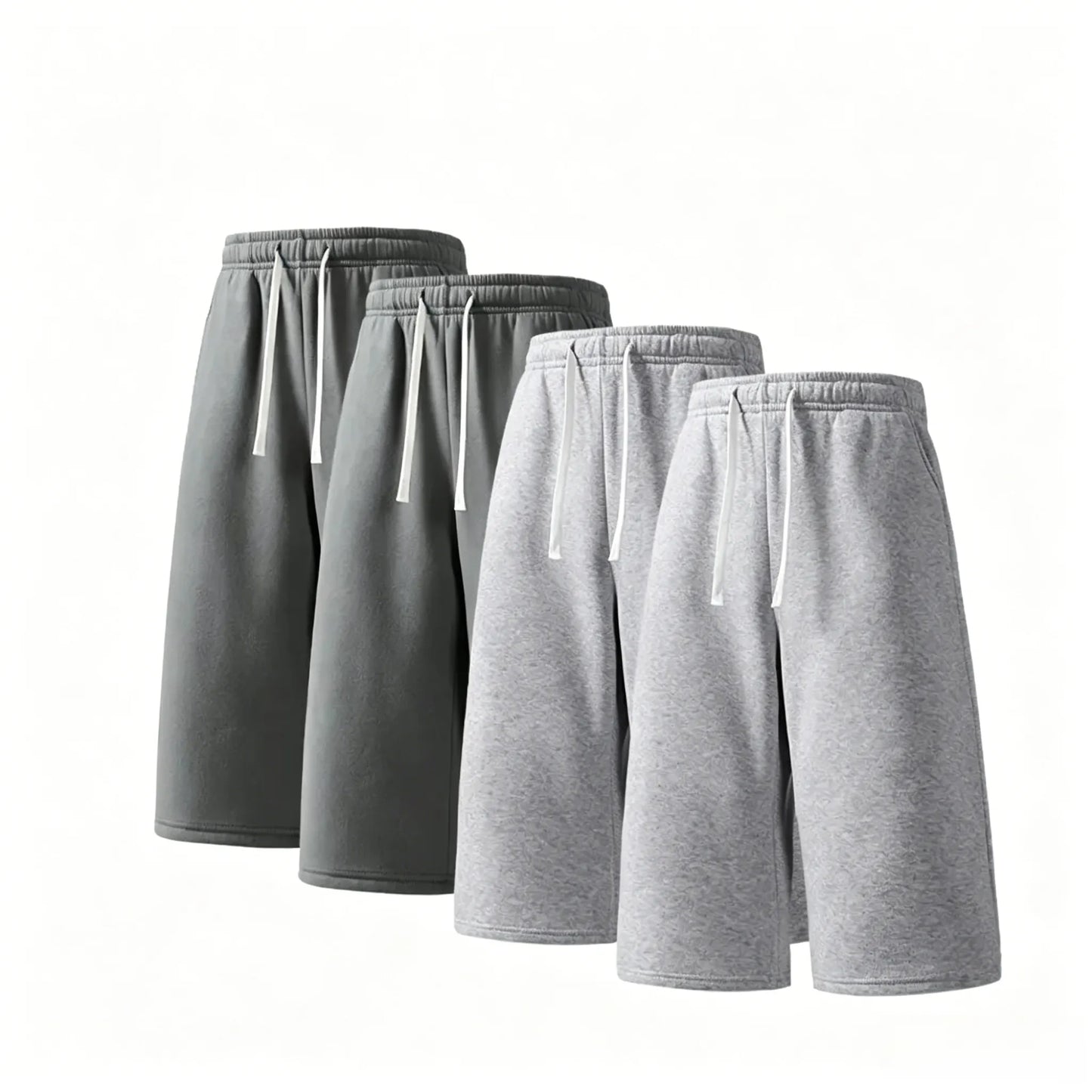 (4-pack)Men’s Casual Sweat Stretchable Breathable Knee-Length Shorts