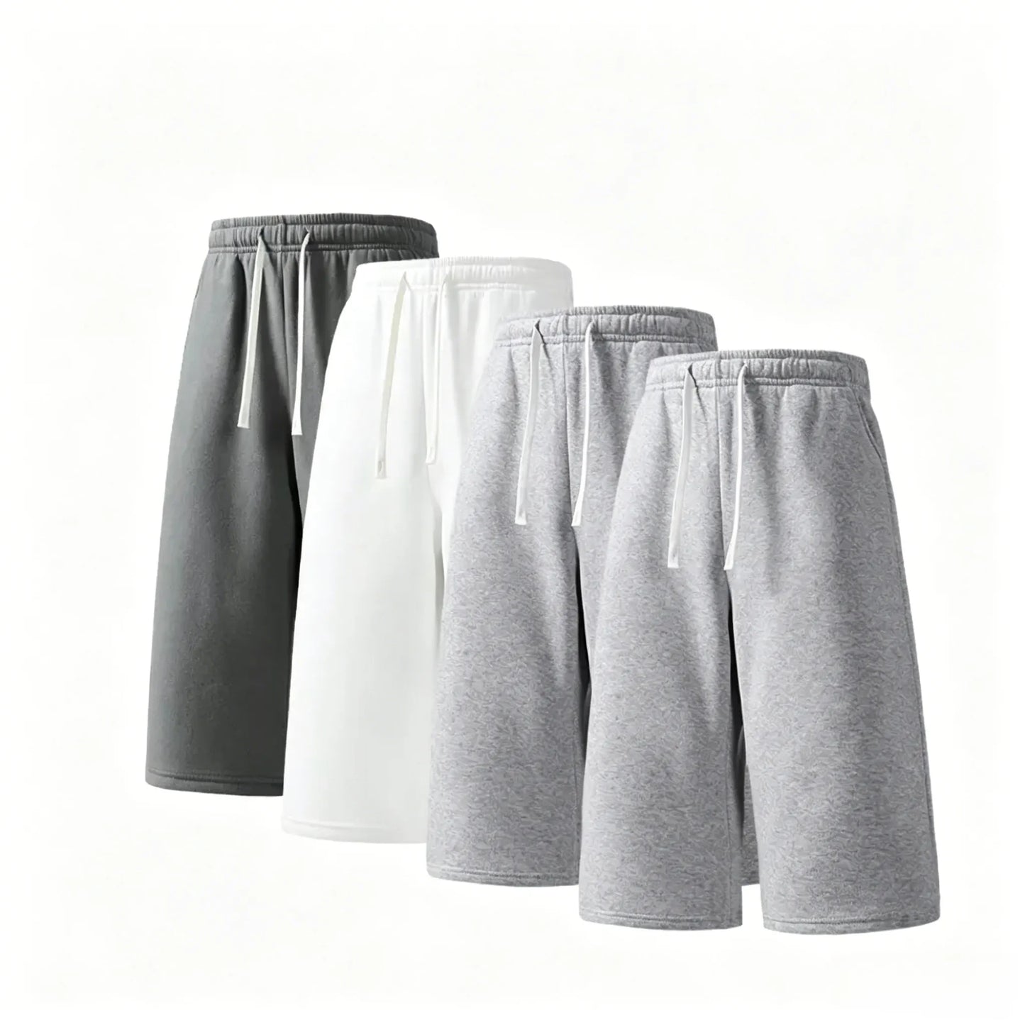 (4-pack)Men’s Casual Sweat Stretchable Breathable Knee-Length Shorts