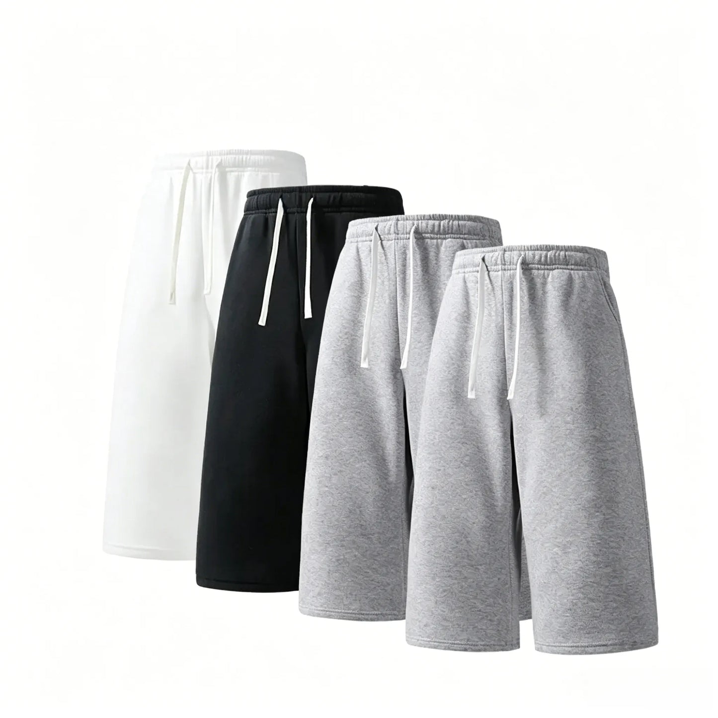 (4-pack)Men’s Casual Sweat Stretchable Breathable Knee-Length Shorts