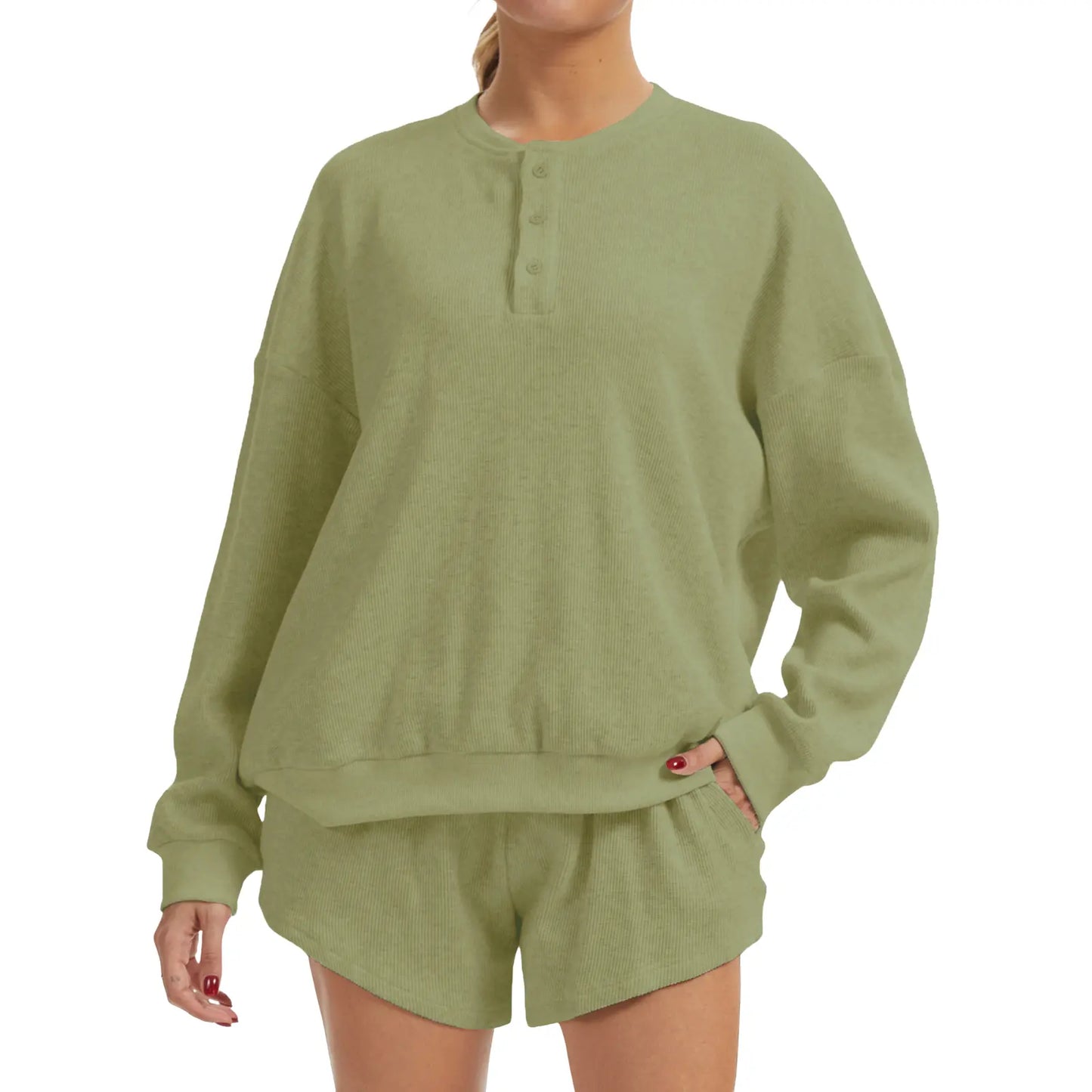 Sherlly Women's Oversized Waffle Knit Lounge Set