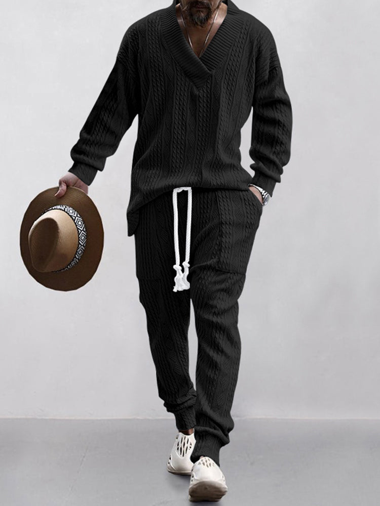 Two-Piece Set in Woven Textured Fabric with Comfortable Fit®