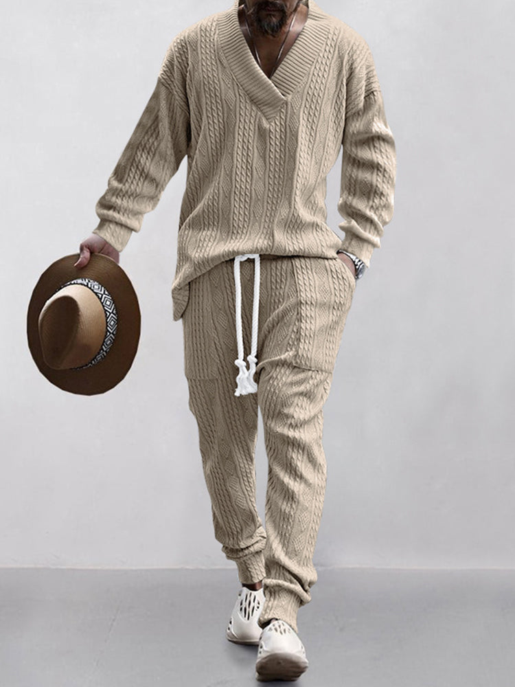 Two-Piece Set in Woven Textured Fabric with Comfortable Fit®
