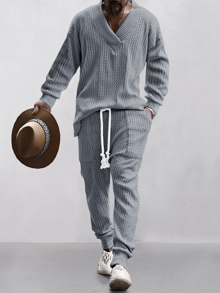 Two-Piece Set in Woven Textured Fabric with Comfortable Fit®