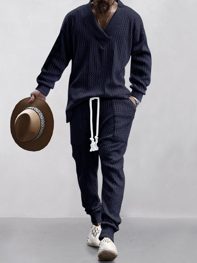 Two-Piece Set in Woven Textured Fabric with Comfortable Fit®