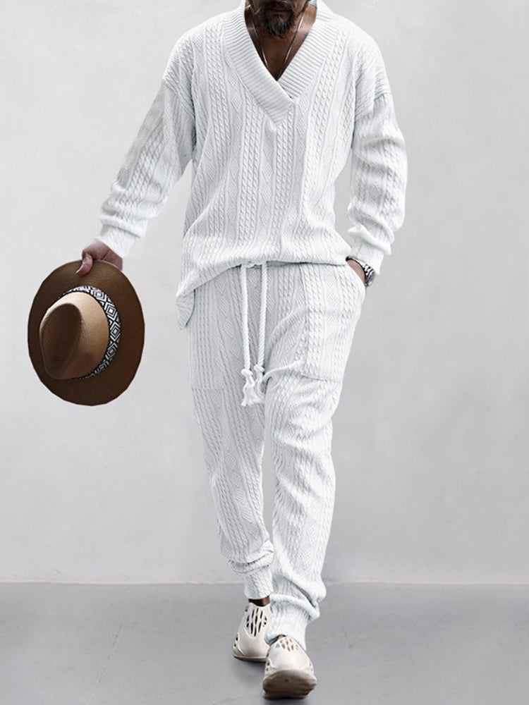 Two-Piece Set in Woven Textured Fabric with Comfortable Fit®