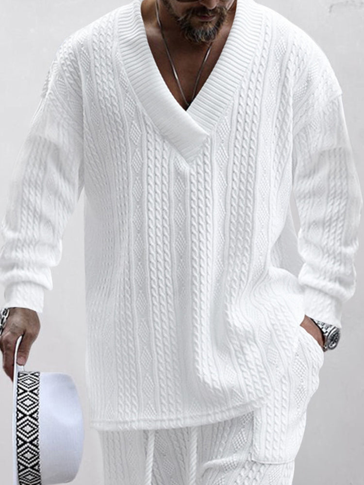 Two-Piece Set in Woven Textured Fabric with Comfortable Fit®