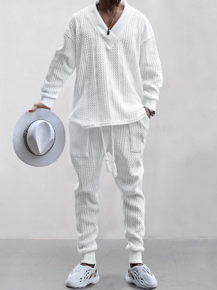 Two-Piece Set in Woven Textured Fabric with Comfortable Fit®