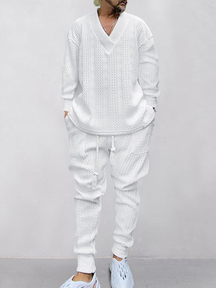 Two-Piece Set in Woven Textured Fabric with Comfortable Fit®