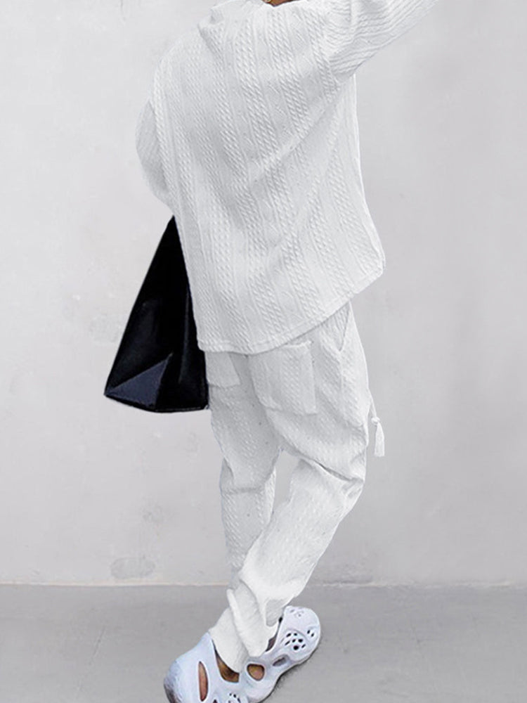 Two-Piece Set in Woven Textured Fabric with Comfortable Fit®