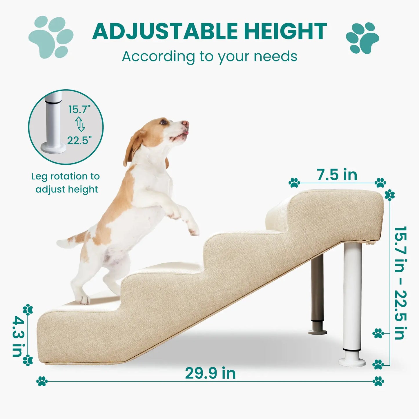 SLSY Dog Stairs for High Beds & Couches XL, Non-Slip