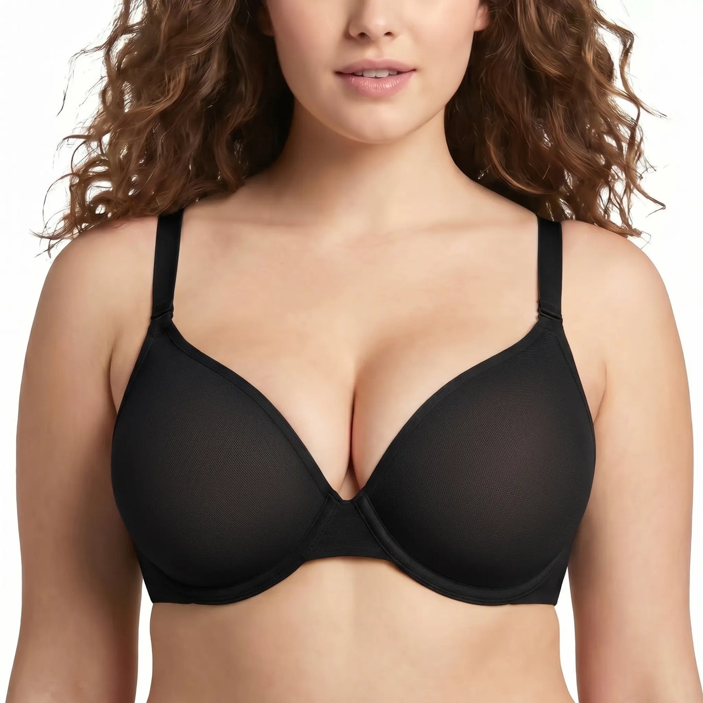 HSIA Seraphina Air Light Breathable Sheer Mesh Halter Bra Plus Size Summer Unlined Full Coverage Bra Underwire Support Non Padded Bra Lightweight Convertible Multiway 5-Way Wear Front Adjustable Detachable Straps Comfort Everyday Womenswear